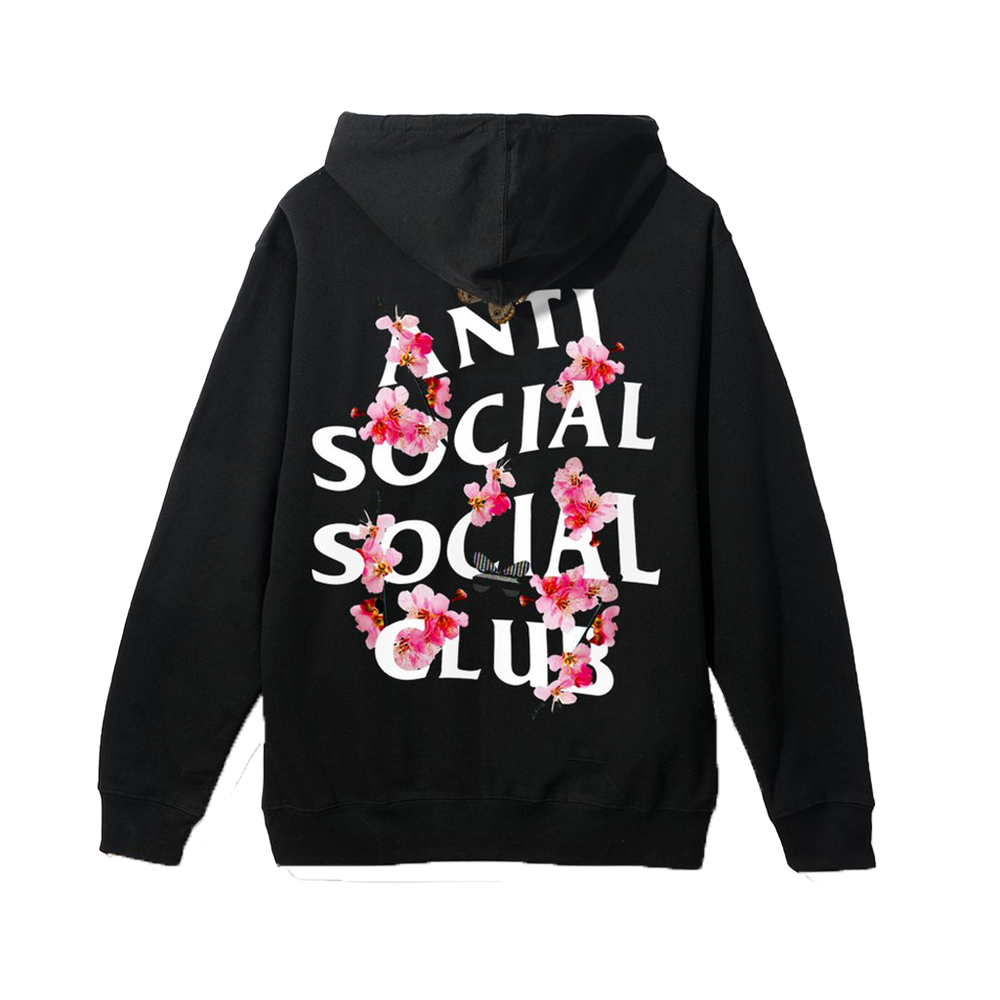 Anti Social Club Hoodie Blumen Black