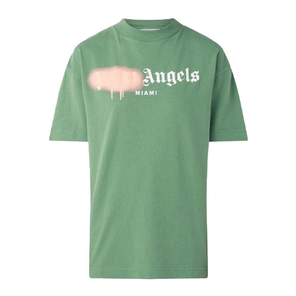 Palm Angels Miami Green Spray T-Shirt